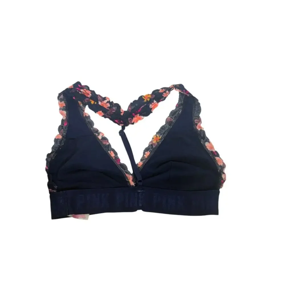 PINK Victoria's Secret Bralette Halter Floral Lace No Pads XS